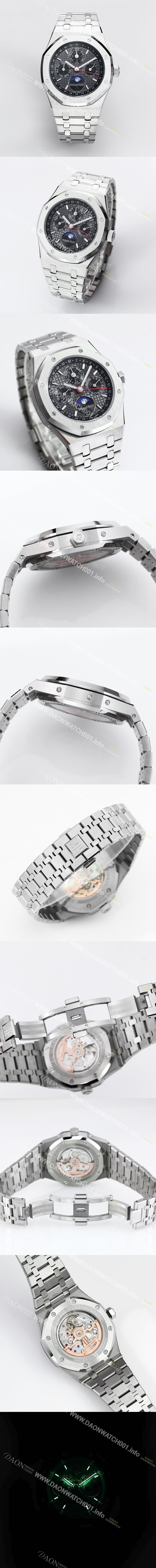 미러급 오데마피게 남성용 로얄오크 26574 퍼페츄얼 캘린더 문페이즈 41mm 다크 그레이 다이얼 신형 5134 오토매틱 무브먼트 AUD4206 Ⅳ