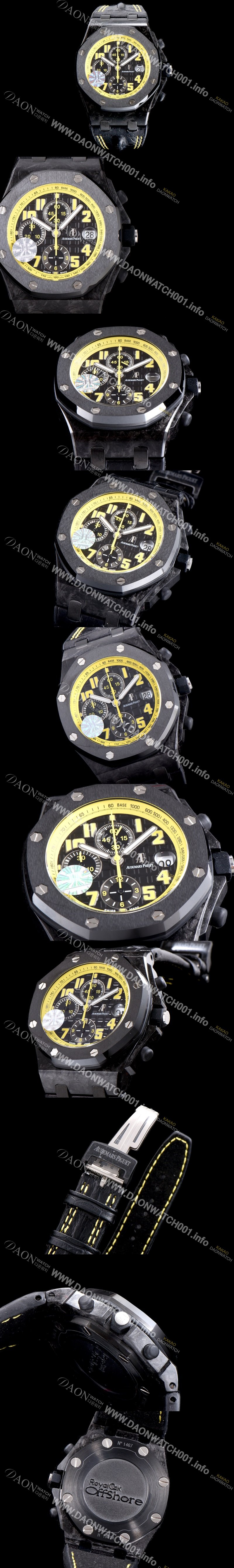 미러급 오데마피게 남성용 VIP 타입!!로얄오크 오프쇼어 26176FO.OO.D101CR.03 범블비 에디션 크로노그래프 블랙 와플 다이얼 오토매틱 무브먼트 AUD0100 Ⅳ