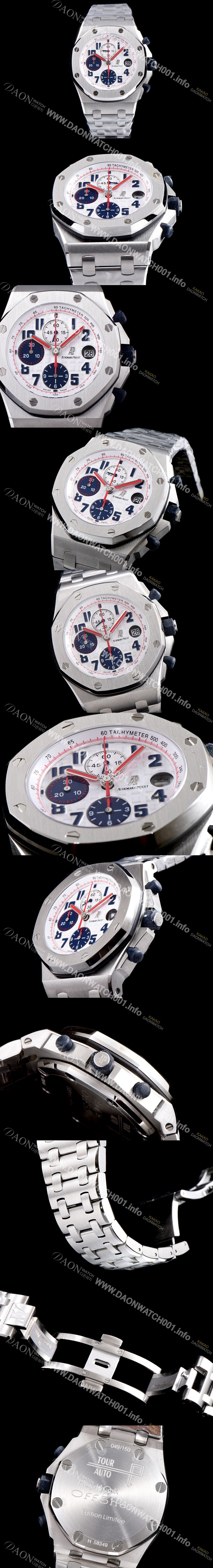 미러급 오데마피게 남성용 로얄오크 오프쇼어 26170ST.OO.D101CR.02 판다 다이얼 에디션!!크로노그래프 화이트 와플 다이얼 브레이슬릿 오토매틱 무브먼트 AUD0214 Ⅳ