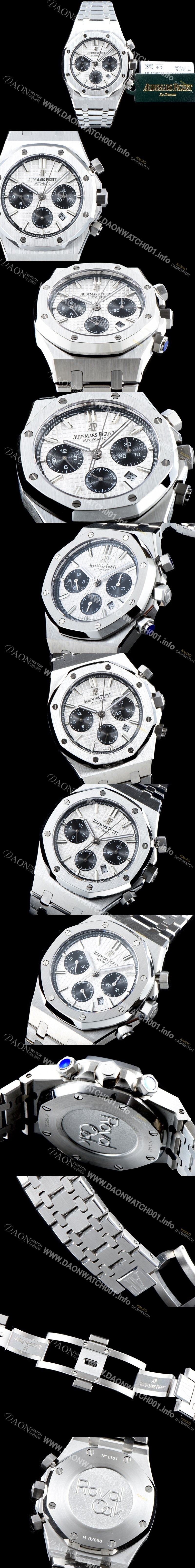 미러급 오데마피게 남성용 신상 업데이트! 로얄오크 오프쇼어 26327TI.OO.D004CA.01 크로노그래프 화이트 와플 다이얼 브레이슬릿 오토매틱 무브먼트 AUD0204 Ⅳ