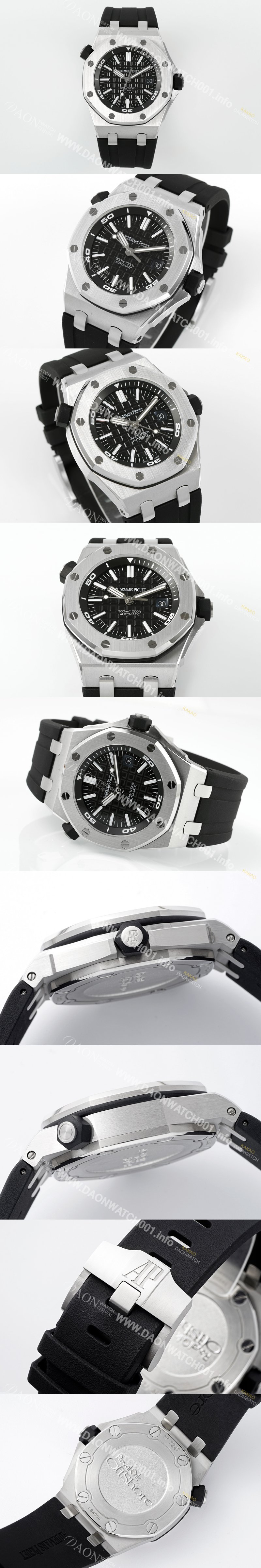 미러급 오데마피게 남성용 로얄 오크 오프쇼어 15703ST.OO.A002CA.01 블랙 다이얼 오토매틱 무브먼트 AUD0450 Ⅳ