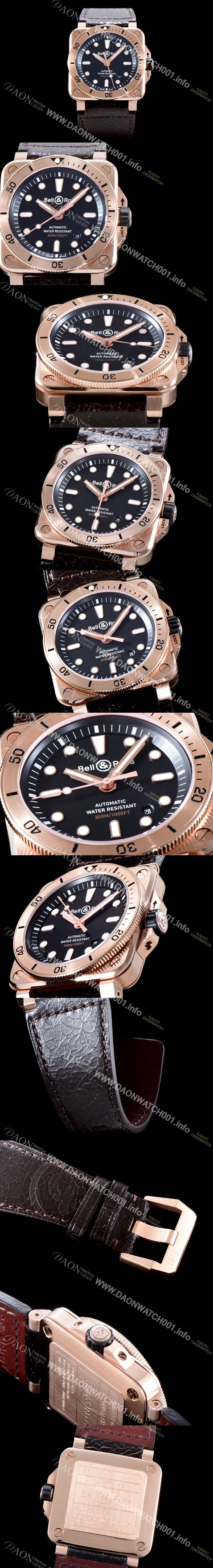 미러급 벨엔로즈 남성용 2018년 신형다이버워치 UP!! 인스트루먼트 BR0392-D-BL-BR/SCA 고급스러운18K 로즈골드 블랙 다이얼 오리지날 미요타 9시리즈 오토매틱 무브먼트 BEL4200 Ⅳ
