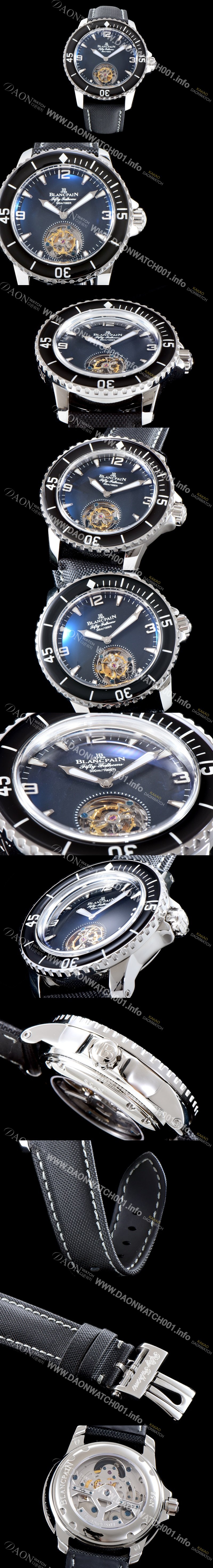 미러급 블랑팡 남성용 피프티 패던스 스켈레톤 뚜르비용!! 고급스러운 18k화이트골드 케이스 블랙&스켈레톤 다이얼 아시안 투어빌론 탑재 무브먼 BLA4254 Ⅳ