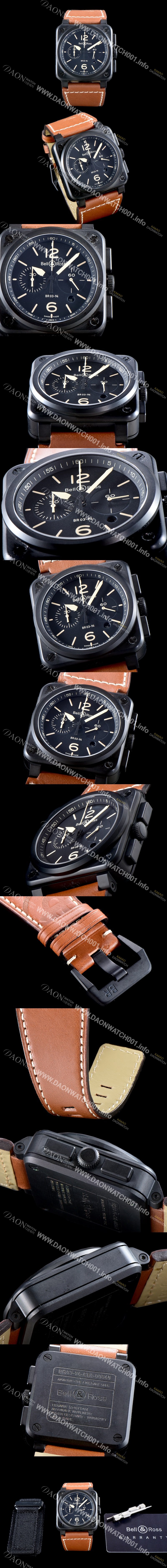 미러급 벨엔로즈 남성용 인스트루먼트 BR0394-BL-CE 크로노그래프