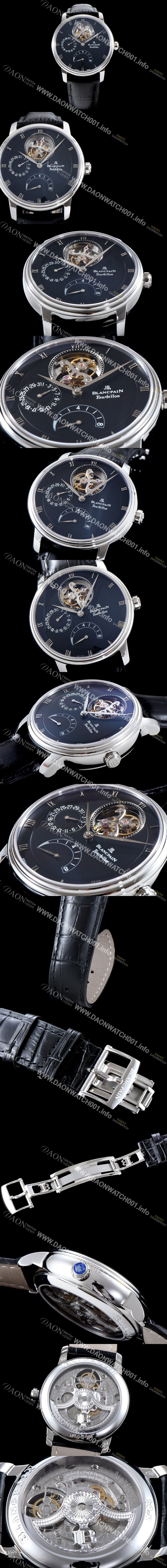 미러급 블랑팡 남성용 빌레레 클래식 6900-3430-55b 투어빌론 블랙 다이얼 BLA4201 Ⅳ