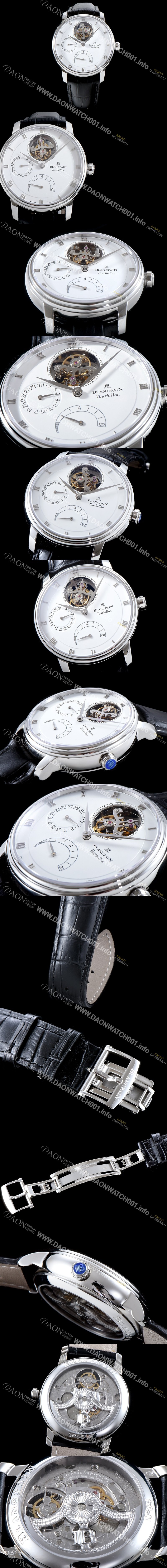 미러급 블랑팡 남성용 빌레레 클래식 6025-1542-55B 투어빌론 화이트 다이얼 BLA4202 Ⅳ