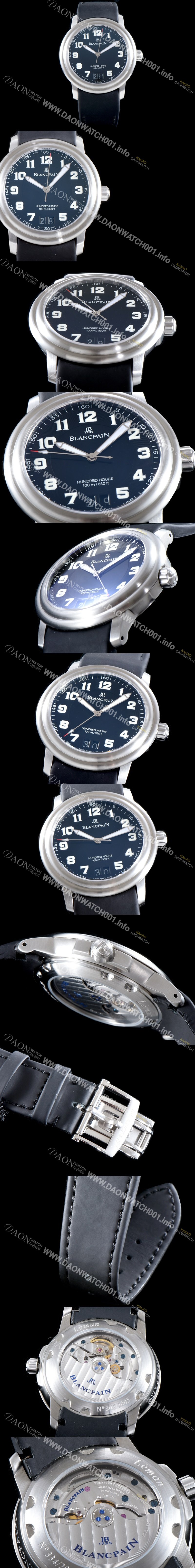 미러급 블랑팡 남성용 레만 2150-1130m-63 더블 윈도 빅데이트 40MM UP!! 블랙 밀리터리 다이얼 Cal.6950 오토매틱 무브먼트 BLA4201 Ⅳ