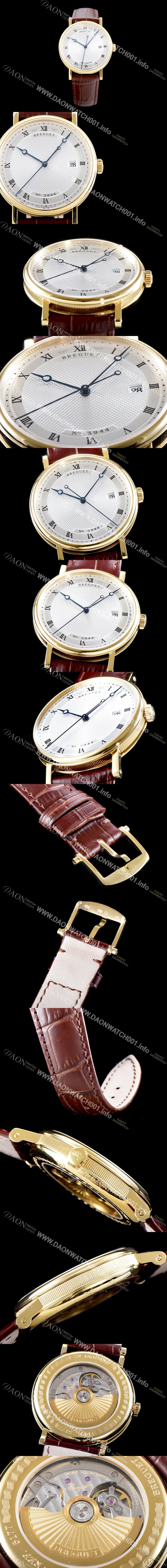 미러급 브레게 남성용 인기제품 클래식 5177BR/15/9V6 38mm 오토매틱 신제품!! 18K 옐로우골드 실버 길로쉐 패턴 다이얼 오토매틱 무브먼트 BRG0413 Ⅳ