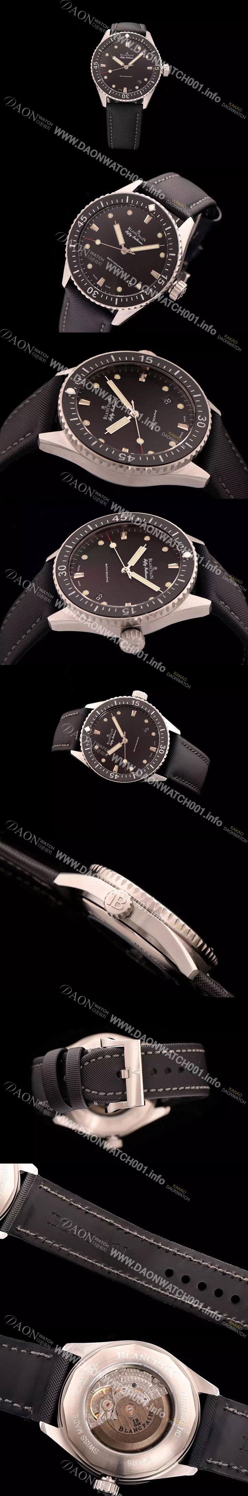 미러급 블랑팡 남성용 5000-0130-B52 A 피프티패덤즈 다이버 블랙다이얼 BLA42020 Ⅳ