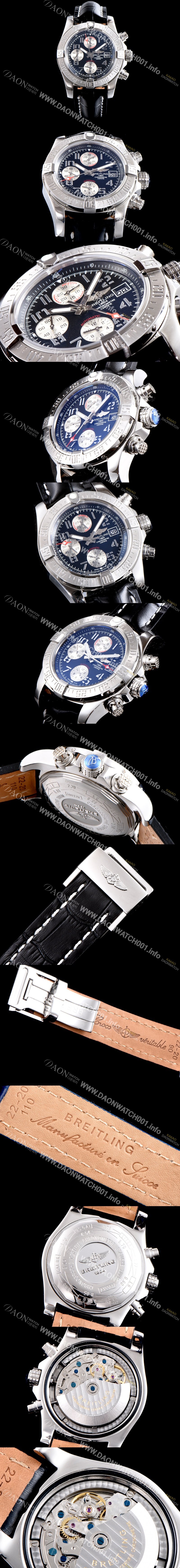 미러급 브라이틀링 남성용 슈퍼 어벤져II A1338111|BC33|152S|A20S.1 크로노그래프 블랙 다이얼 오토매틱 무브먼트 BRE0250 Ⅳ