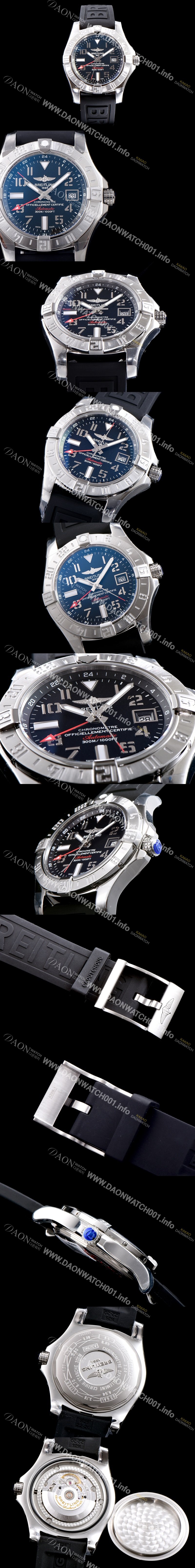 미러급 브라이틀링 남성용 어벤져II A3239011|BC34|170A 씨 울프 크로노미터 블랙 다이얼 오토매틱 무브먼트 BRE0200 Ⅳ