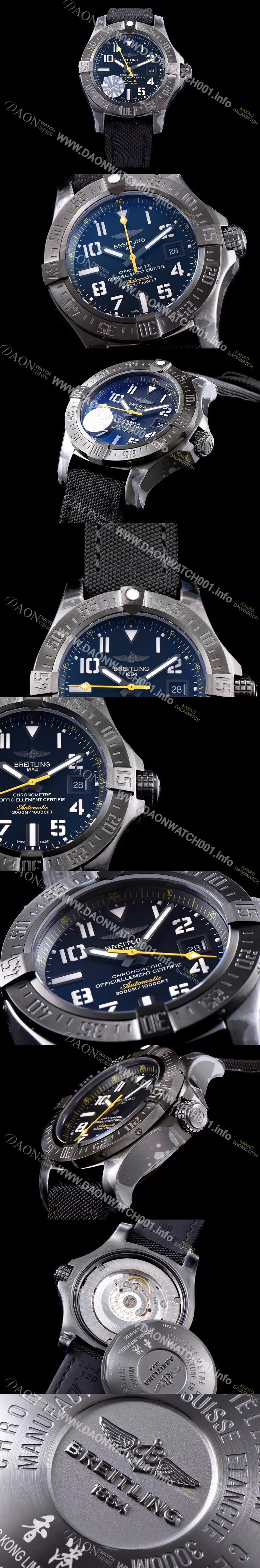 미러급 브라이틀링 남성용 A1733010 어벤져 씨울프 블랙다이얼 오토매틱 무브먼트 BRE0231 Ⅳ