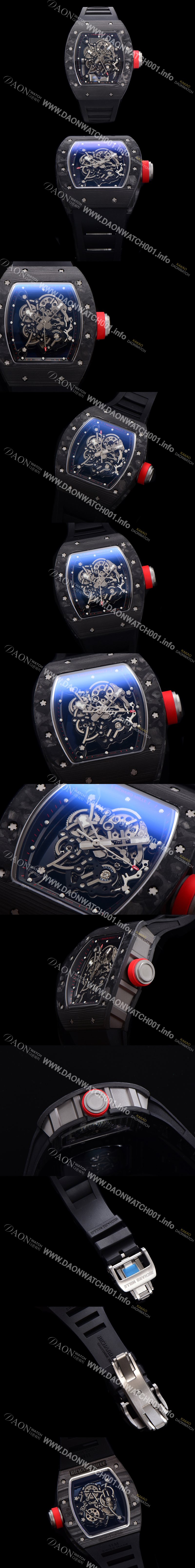 미러급 리차드밀레 남성용 RM055 NTPT 카본케이스 50미리 스켈레톤 다이얼 기계식 수동형 무브먼트 RIC73899 Ⅳ