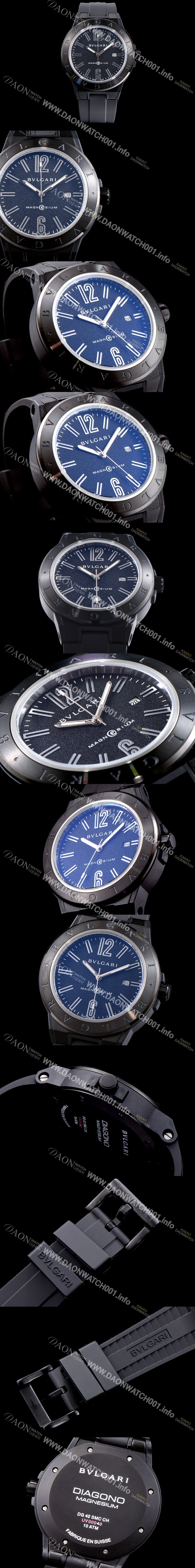 미러급 불가리 남성용 신상품 업데이트!! 디아고노 102307 DG41C14SMCVD 마그네슘 PVD 블랙 다이얼 오토매틱 무브먼트 BVL4250 Ⅳ