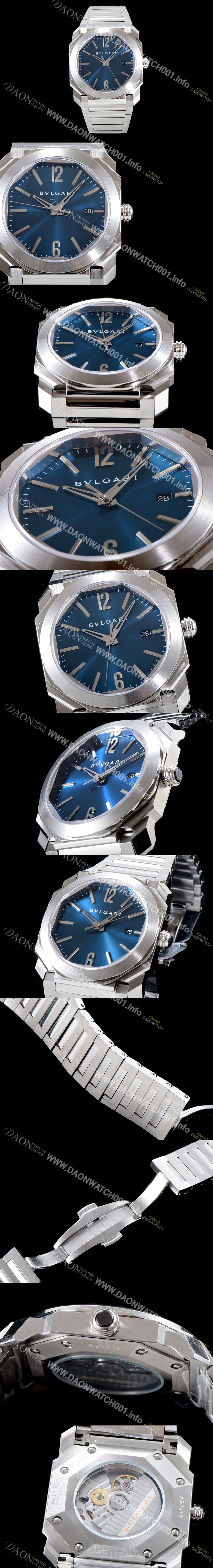 미러급 불가리 남성용 옥토102105 BGO38C3SSD 블루 다이얼 브레이슬릿 오토매틱 무브먼트 BVL4307 Ⅳ
