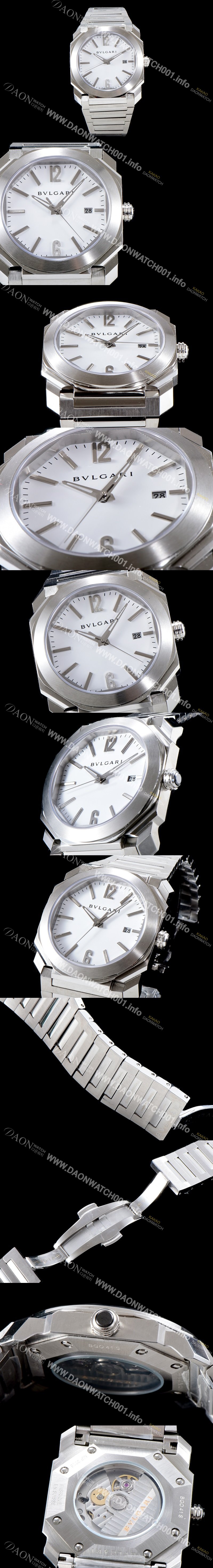 미러급 불가리 남성용 옥토102105 BGO38C3SSD 화이트 다이얼 브레이슬릿 오토매틱 무브먼트 BVL4303 Ⅳ