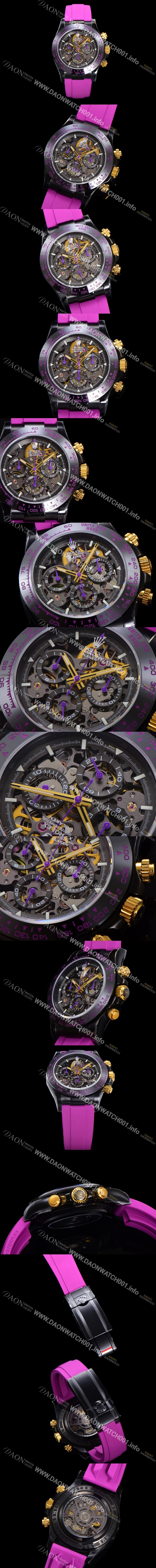 미러급 로렉스남성용 데이토나 세라믹 베젤 40mm 크로노그래프 오토매틱 Cal.4130 무브먼트 스켈레톤 다이얼 rol5378 Ⅳ