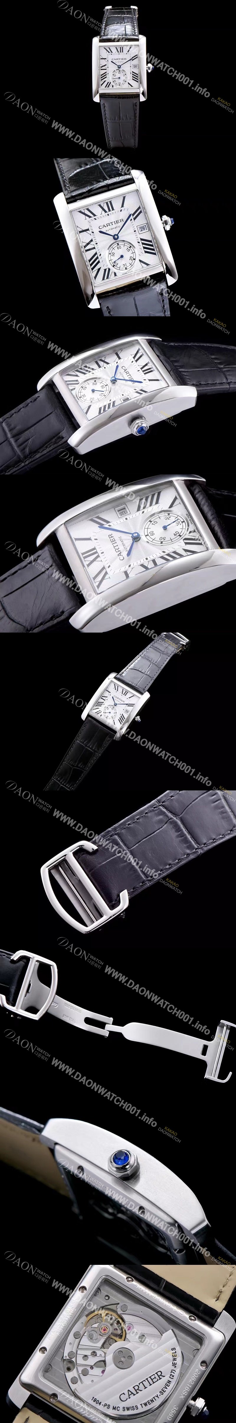 미러급 까르띠에 남성용 탱크 화이트 다이얼 오토매틱 무브먼트 CAR0015 Ⅳ