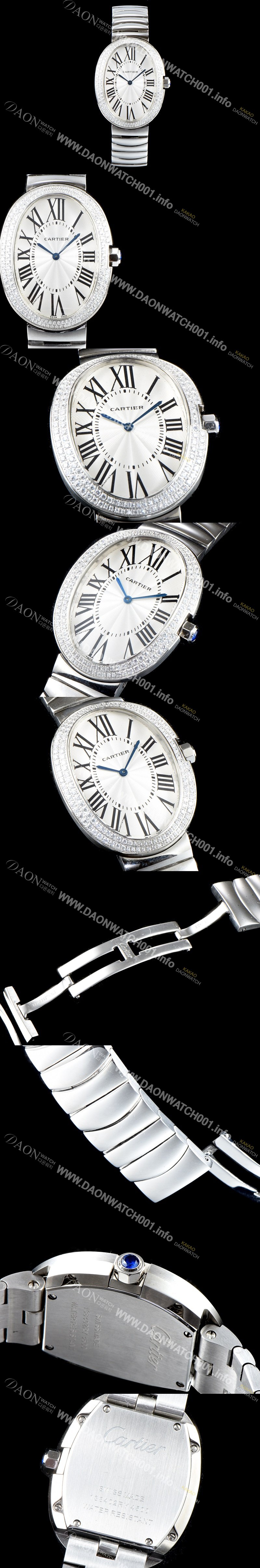 미러급 까르띠에 여성용 베누아 워치 WB520010 라지 모델 1:1 수공 맞물림형식 최상급 쥬얼셋팅 화이트 다이얼 스위스 쿼츠 무브먼트 CAR0050 Ⅳ