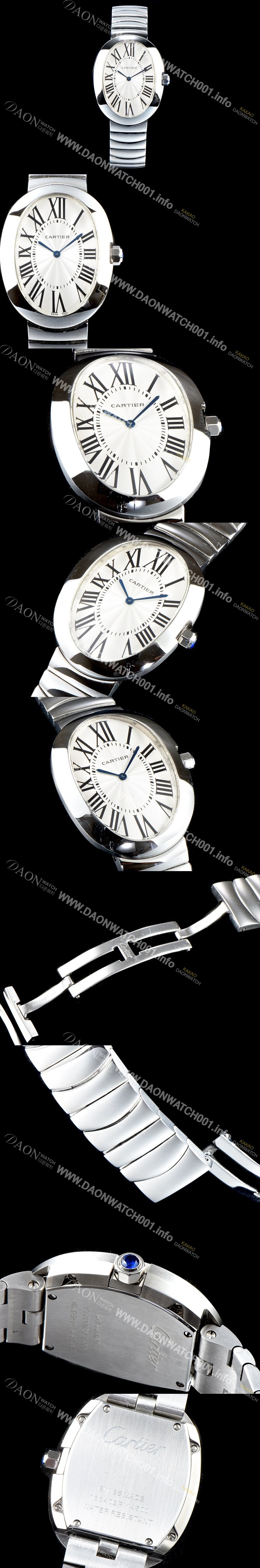 미러급 까르띠에 여성용 베누아 워치 W8000006 라지 모델 화이트 다이얼 스위스 쿼츠 무브먼트 CAR0051 Ⅳ