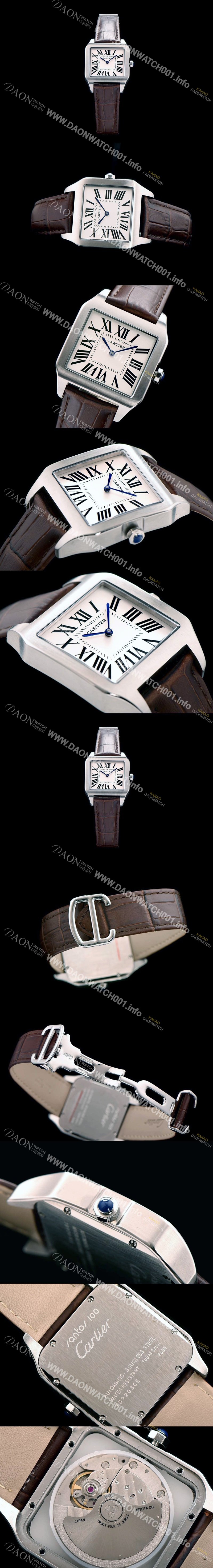 미러급 까르띠에 남여공용 산토스 시리즈 9015 무브먼트 실버 베젤 화이트 다이얼 CAR0010 Ⅳ