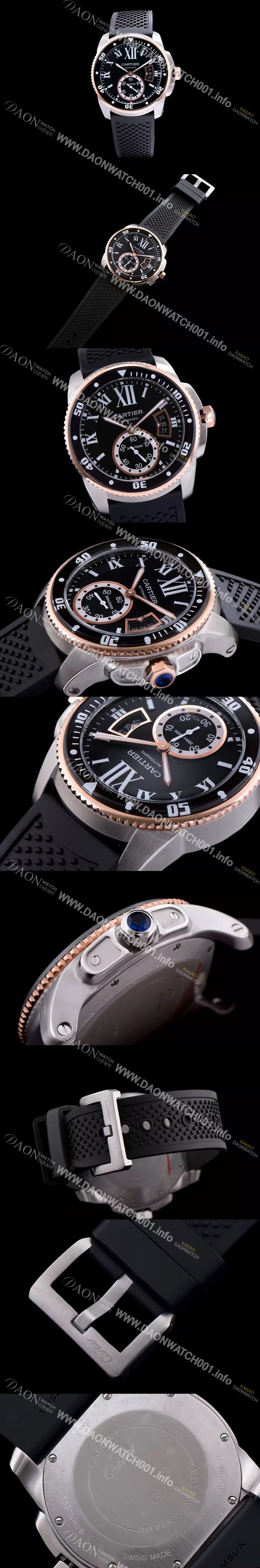 미러급 까르띠에 남성용 칼리브 드 까르띠에 블랙 다이얼 오토매틱 무브먼트 CAR0502 Ⅳ