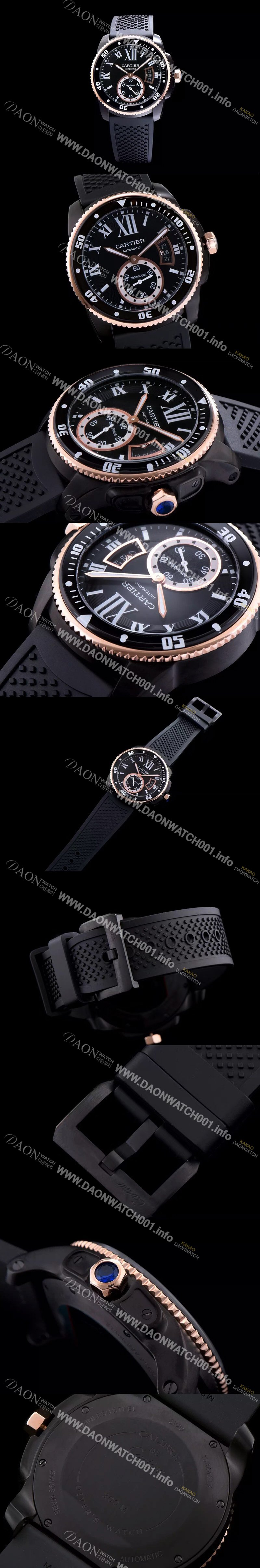 미러급 까르띠에 남성용 칼리브 드 까르띠에 블랙 다이얼 오토매틱 무브먼트 CAR0540 Ⅳ