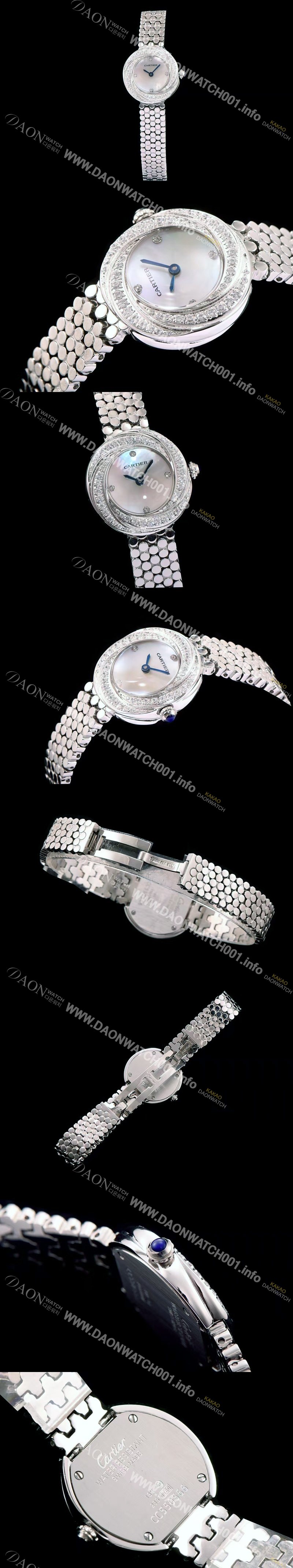 미러급 까르띠에 여성용 하이 주얼리 워치 쉘 다이얼 다이아몬드 주얼리 세팅 쿼츠 무브먼트 CAR0104 Ⅳ