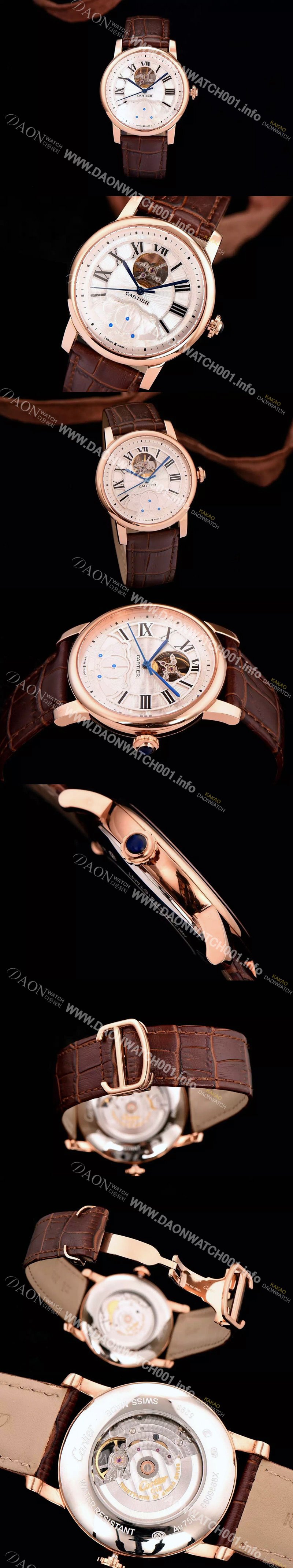 미러급 까르띠에 남성용 로통드 드 까르띠에 오토매틱 시리즈 화이트다이얼 CAR0026 Ⅳ