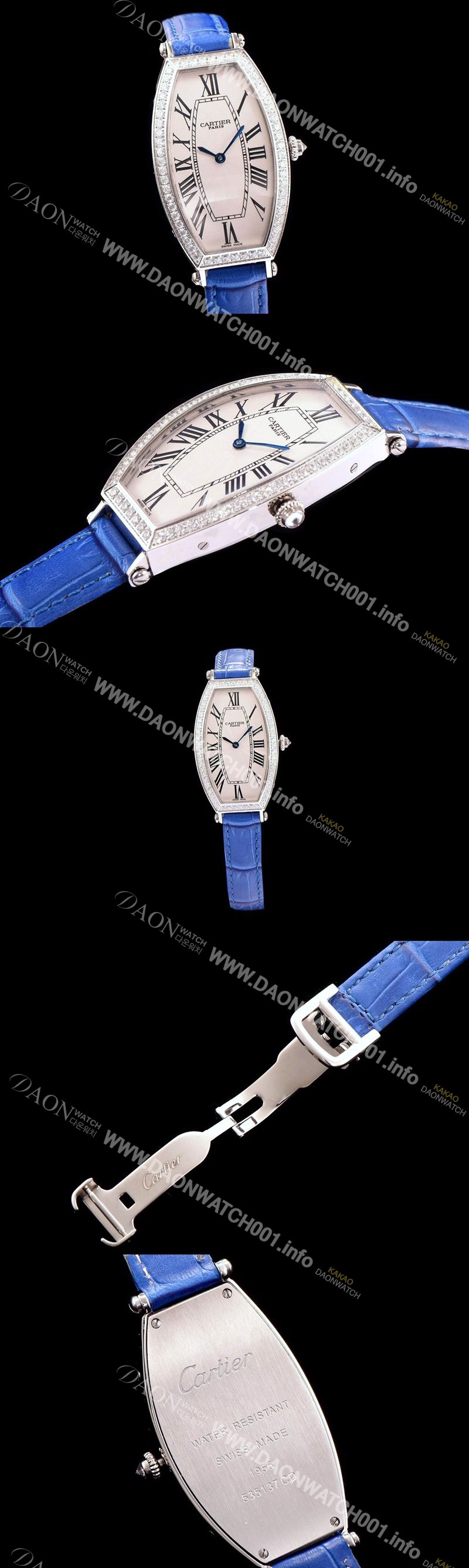 미러급 까르띠에 여성용 토노 화이트 다이얼 다이아몬드 주얼리 세팅 쿼츠 무브먼트 CAR0110 Ⅳ