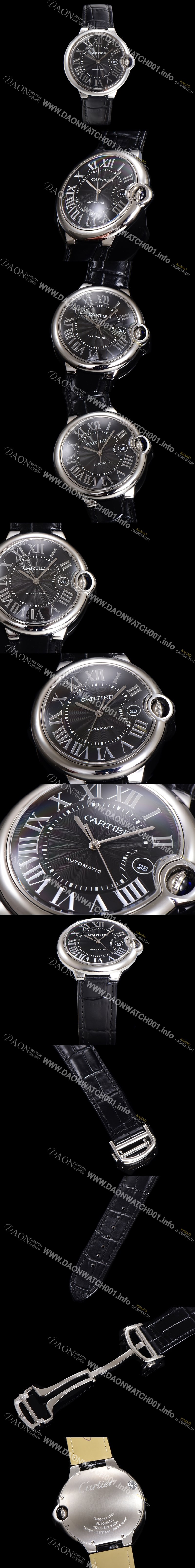 미러급 까르띠에 남성용 신상 발롱블루 시계 블랙 다이얼 42mm 오토매틱 무브먼트 CAR0142 Ⅳ