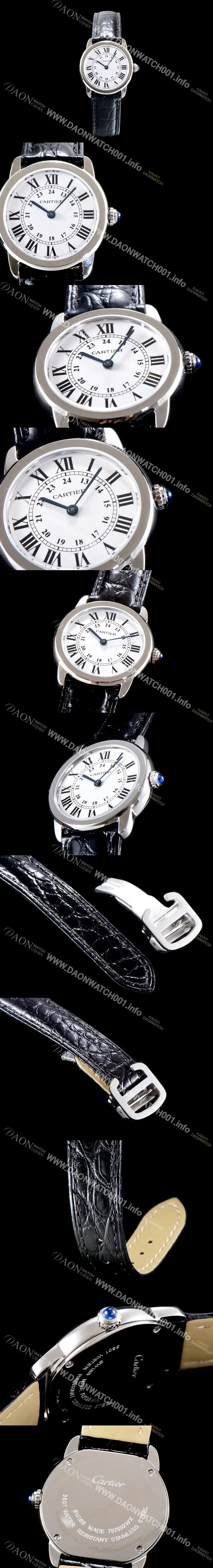 미러급 까르띠에 여성용 솔로 드 까르띠에 W6700155 화이트 다이얼 쿼츠 무브먼트 CAR0514 Ⅳ