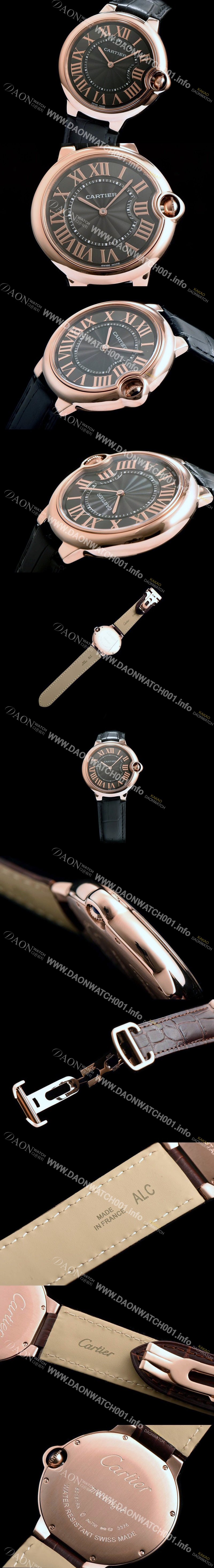 미러급 까르띠에 남성용 발롱블루 W6920089블랙 다이얼 로즈골 CAR0031 Ⅳ