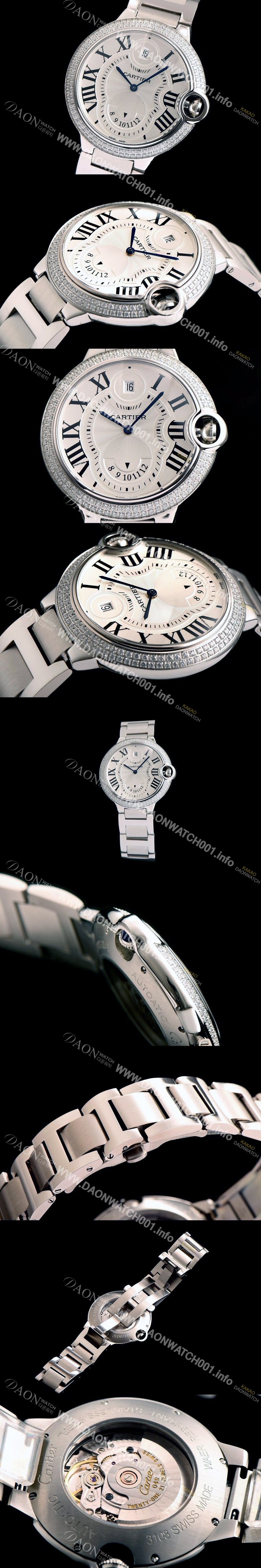 미러급 까르디에 남성용 발롱블루 화이트 다이얼 오토매틱 무브먼트 CAR0039 Ⅳ