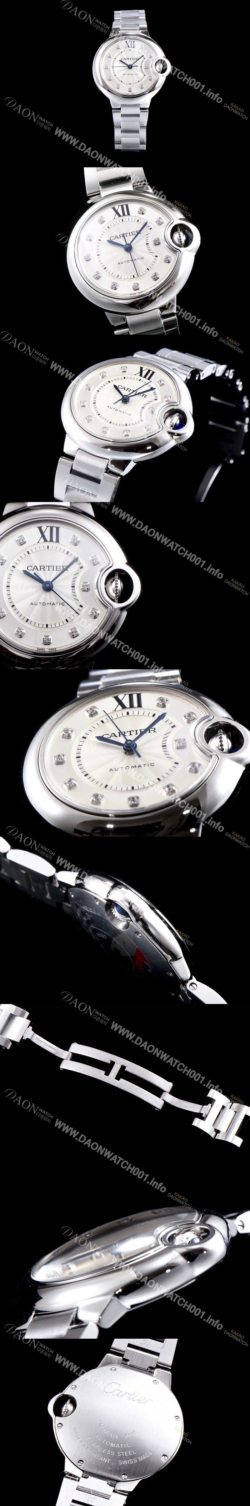 미러급 까르디에 여성용 발롱블루 WE902074 오토매틱 화이트 다이얼 33mm CAR0044 Ⅳ