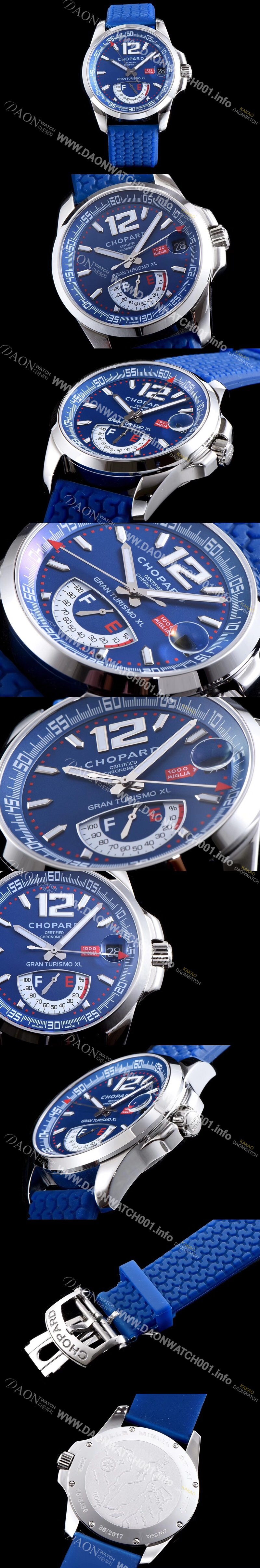 미러급 쇼파드 남성용 클레식 레이싱 밀레 밀레밀리아 1000 모델 블루 다이얼 ETA 2824-2오토매틱 무브먼 CHO0401 Ⅳ