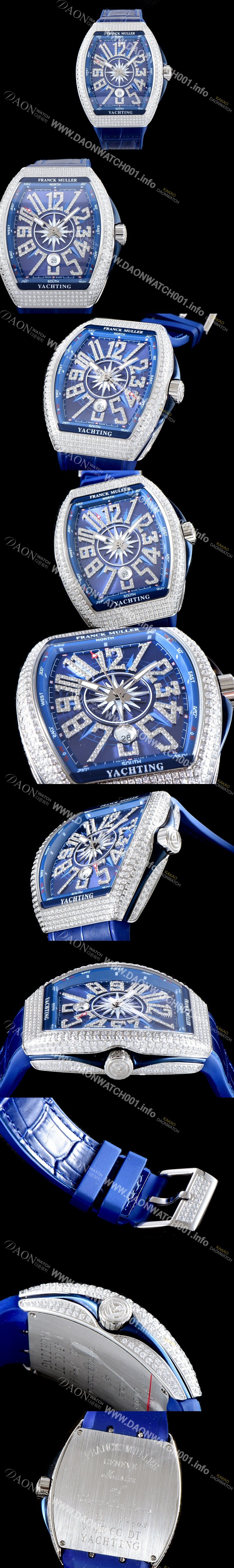 미러급 프랭크 뮬러 남성용 마스터 컴플리케이션 V45 SC DT YACHTING 5N 뱅가드 요팅!! 일본산 최상급 퀄리티의 쥬얼셋팅 케이스 블루 다이얼 스위스 ETA 2824-A2오토매틱 FRA0400 Ⅳ