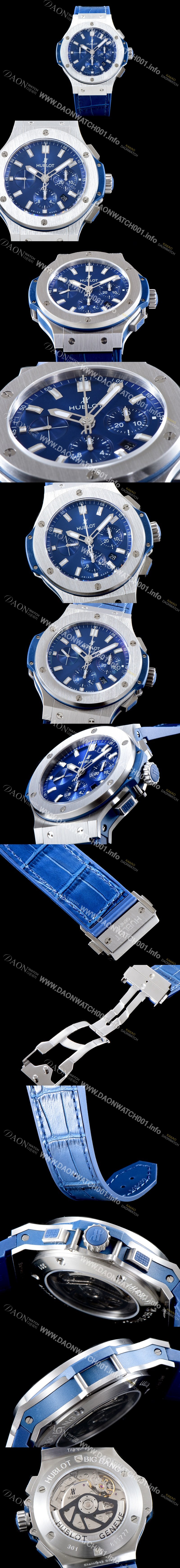 미러급 휴블렛 남성용 신제품 빅뱅 301.SX.7170.LR 44 스틸 블루 에디션!! 44MM 크로노그래프 선레이 새틴-피니시 블루 다이얼 Caliber HUB 4100 타입 무브먼트 HUB0210 Ⅳ