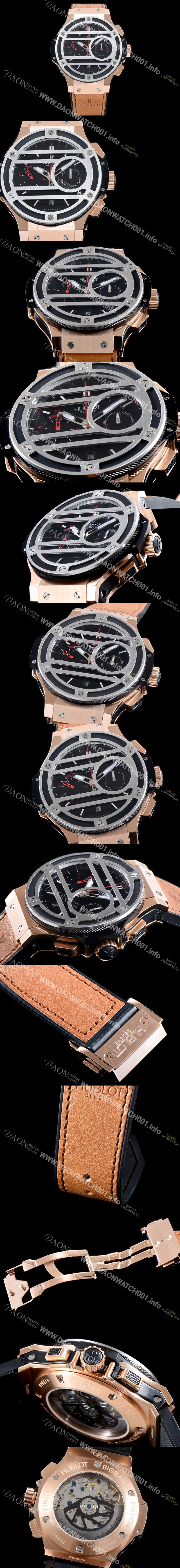 미러급 휴블렛 남성용 빅뱅 처커뱅 317.NM.1137.VR 그리드 모양 다이얼 커버 100% 티타늄 18k 로즈골드 크로노그래프 ETA-7750B 오토매틱 무브먼트 HUB0244 Ⅳ