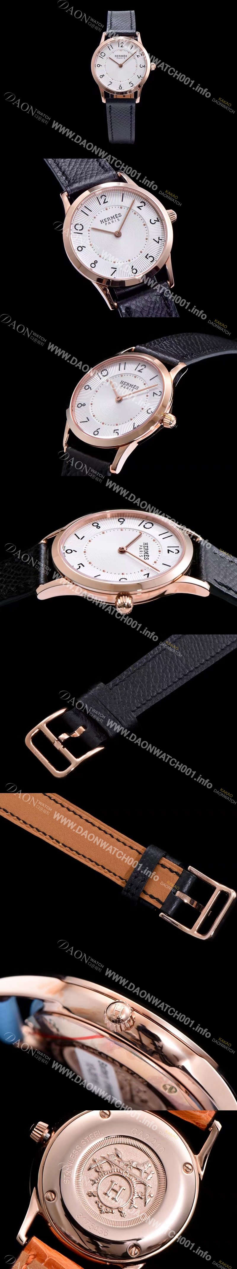 미러급 에르메스 남성용 슬림 데르메스 W041767WW00 화이트 다이얼 춰츠 무브먼트 HEM4205 Ⅳ