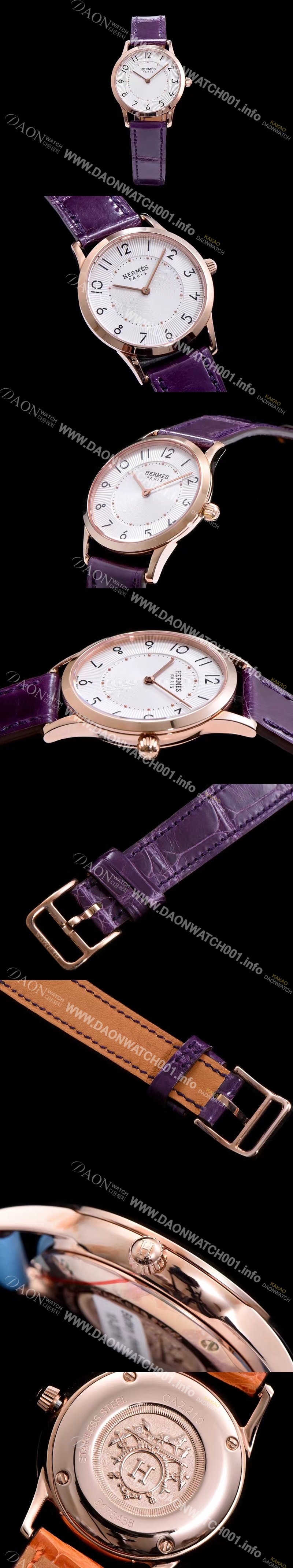 미러급 에르메스 남성용 슬림 데르메스 W041767WW00 화이트 다이얼 춰츠 무브먼트 HEM4201 Ⅳ