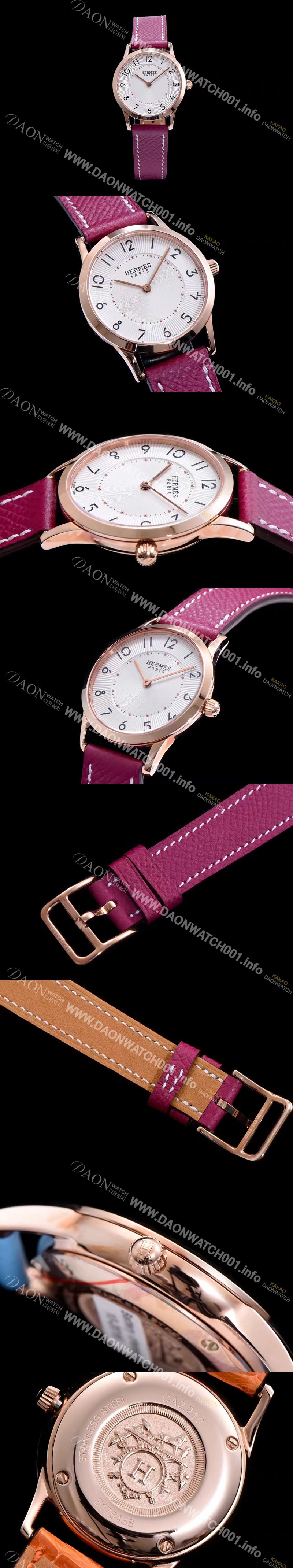 미러급 에르메스 남성용 슬림 데르메스 W041767WW00 화이트 다이얼 춰츠 무브먼트 HEM4200 Ⅳ