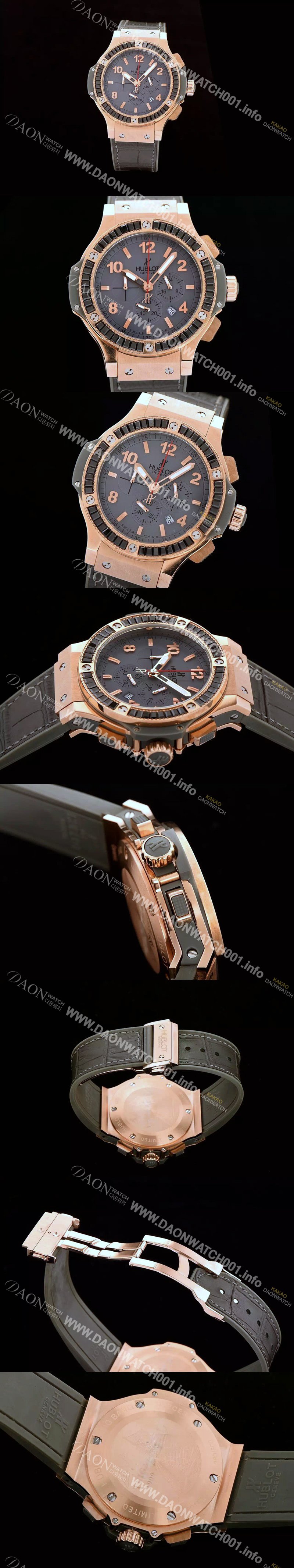 미러급 휴블렛 남성용 빅뱅 에볼루션 쿼츠 다이아몬드 버젼 그레이다이얼 HUB0442 Ⅳ