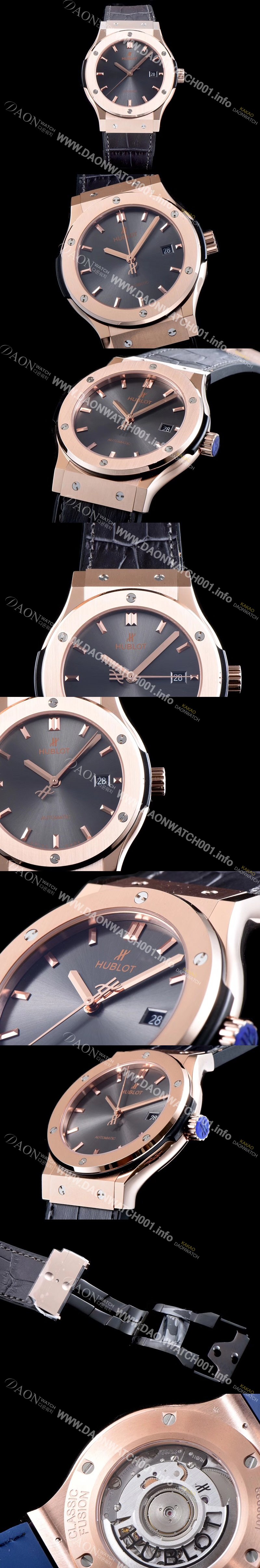 미러급 휴블렛 남성용 클레식 퓨전 511.OX.7180.LR 데일리워치 심플하고 클래식한 타입!! 그레이 썬더스트 다이얼 블랙 레더스트랩 오토매틱 무브먼트 HUB0241 Ⅳ