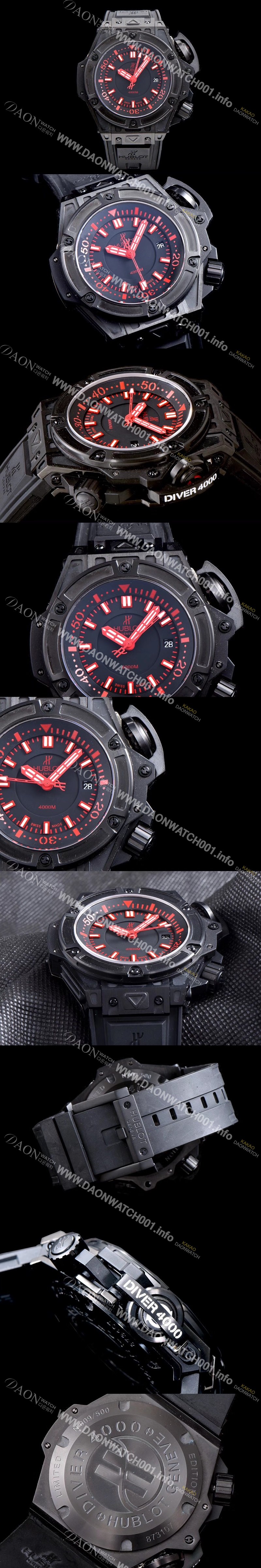 미러급 휴블렛 남성용 빅뱅 킹파워 731.QX.1140 블랙 카본 1:1 베스트 에디션 오셔노그래픽 4000M 블랙 다이얼 오토매틱 무브먼트 HUB0404 Ⅳ