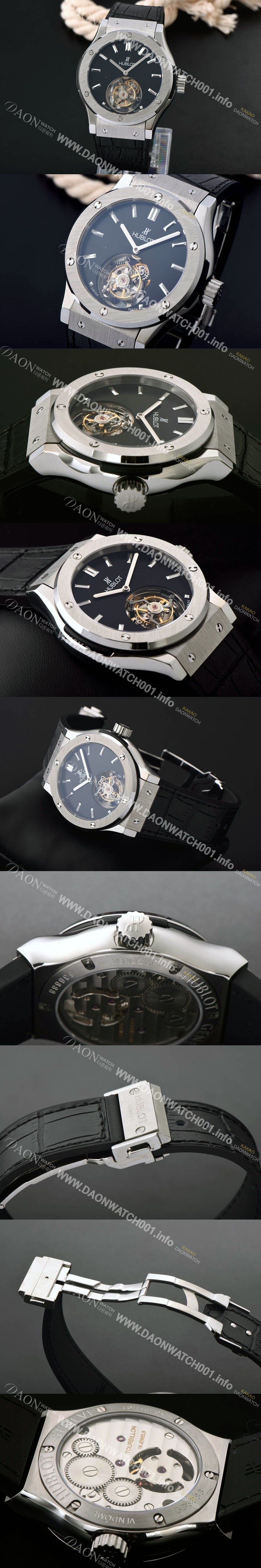 미러급 휴블렛 남성용 솔로 뱅 투어빌론 블랙 다이얼/세라믹 베젤 hub1057 Ⅳ