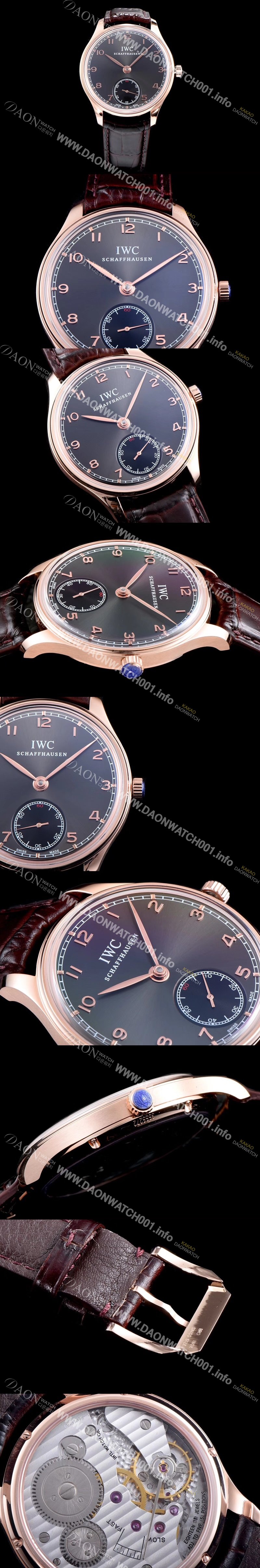 미러급 아이더블유씨 남성용 포르투기즈 최고급버전 IW545406 18k 로즈골드 블랙 다이얼 IWC0200 Ⅳ