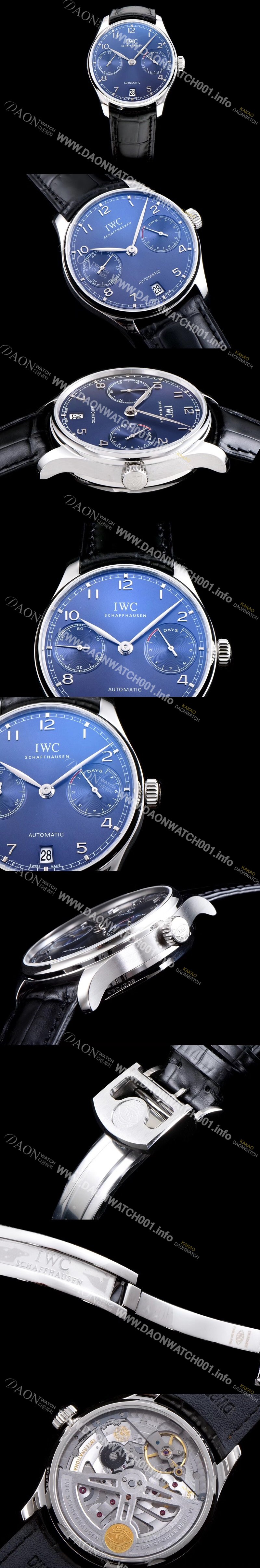 미러급 아이더블유씨 남성용 포루투기즈 IW500710 블루 다이얼 오토매틱 무브먼트 IWC0201 Ⅳ
