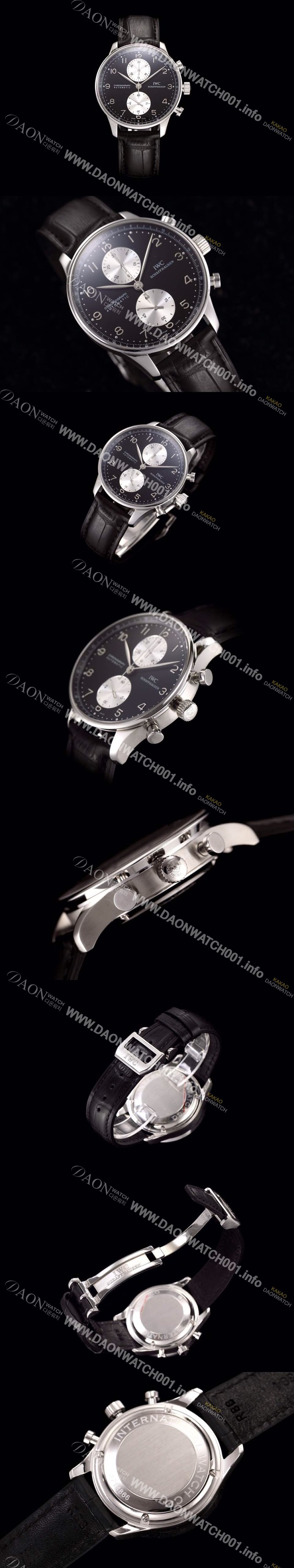 미러급 아이더블유씨 남성용 포르투기즈 오토메틱 크로노그래프 블랙 다이얼 IWC0442 Ⅳ