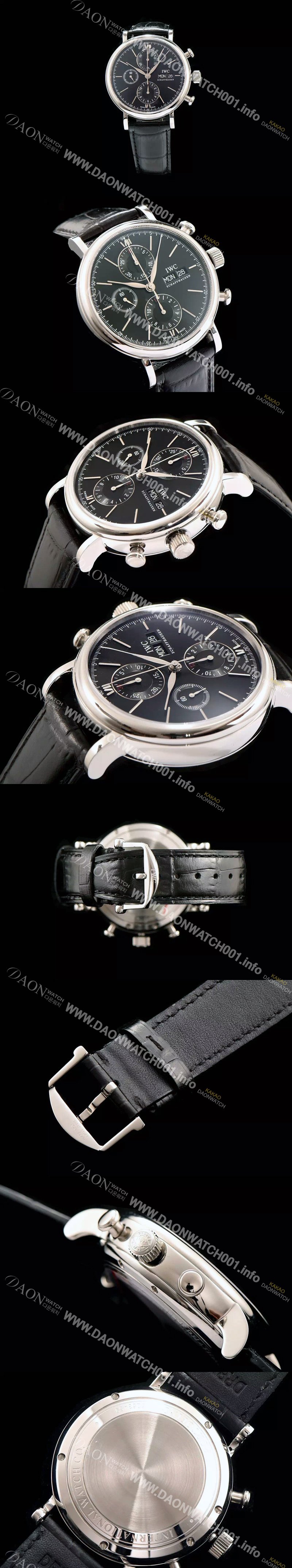 미러급 아이더블유씨 남성용 포르토피노 7750 오토매틱 무브먼트 블랙 다이얼 IWC0201 Ⅳ